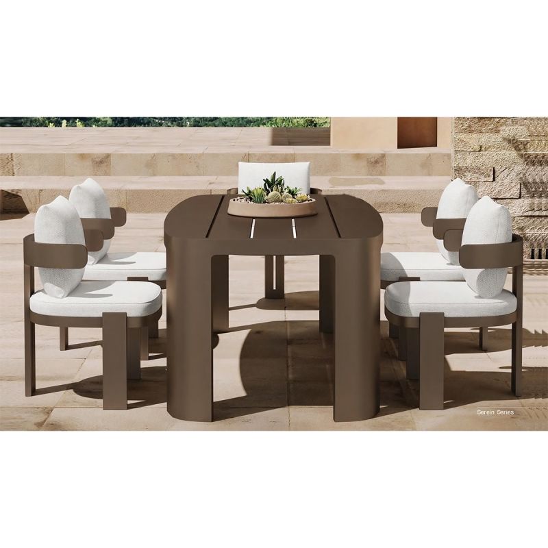 Set mobilier de 8 persoane, gradina sau terasa, aluminiu, masa 214x102 cm + 8 scaune, tesatura 100 % Olefin, Bora Bora