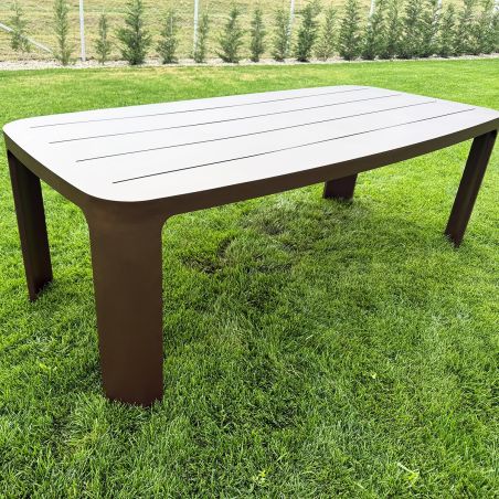 Set mobilier de 8 persoane, gradina sau terasa, aluminiu, masa 214x102 cm + 8 scaune, tesatura 100 % Olefin, Bora Bora