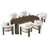 Set mobilier de 6 persoane, gradina sau terasa, aluminiu, masa 214x102 cm + 6 scaune, tesatura 100% Olefin, Bora Bora