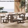 Set mobilier de 6 persoane, gradina sau terasa, aluminiu, masa 214x102 cm + 6 scaune, tesatura 100% Olefin, Bora Bora