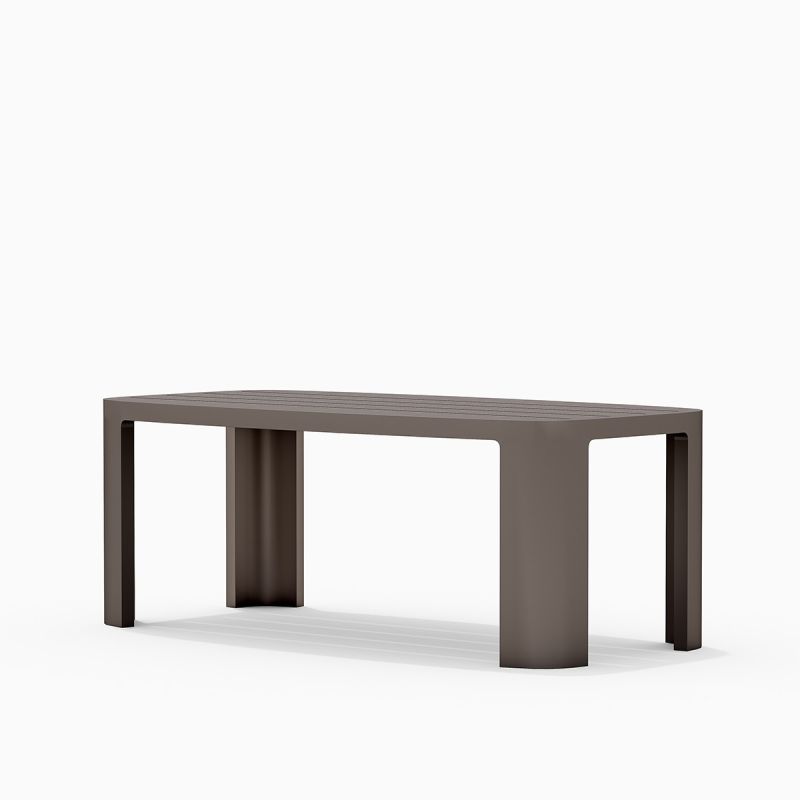 Set mobilier de 6 persoane, gradina sau terasa, aluminiu, masa 214x102 cm + 6 scaune, tesatura 100% Olefin, Bora Bora