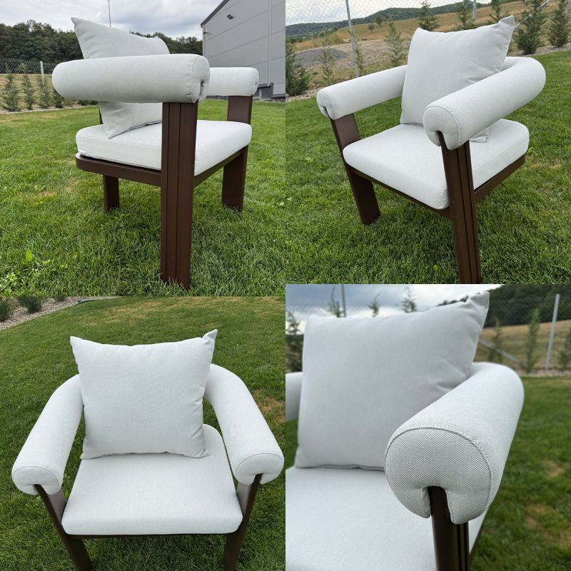 Set mobilier de 6 persoane, gradina sau terasa, aluminiu, masa 214x102 cm + 6 scaune, tesatura 100% Olefin, Bora Bora