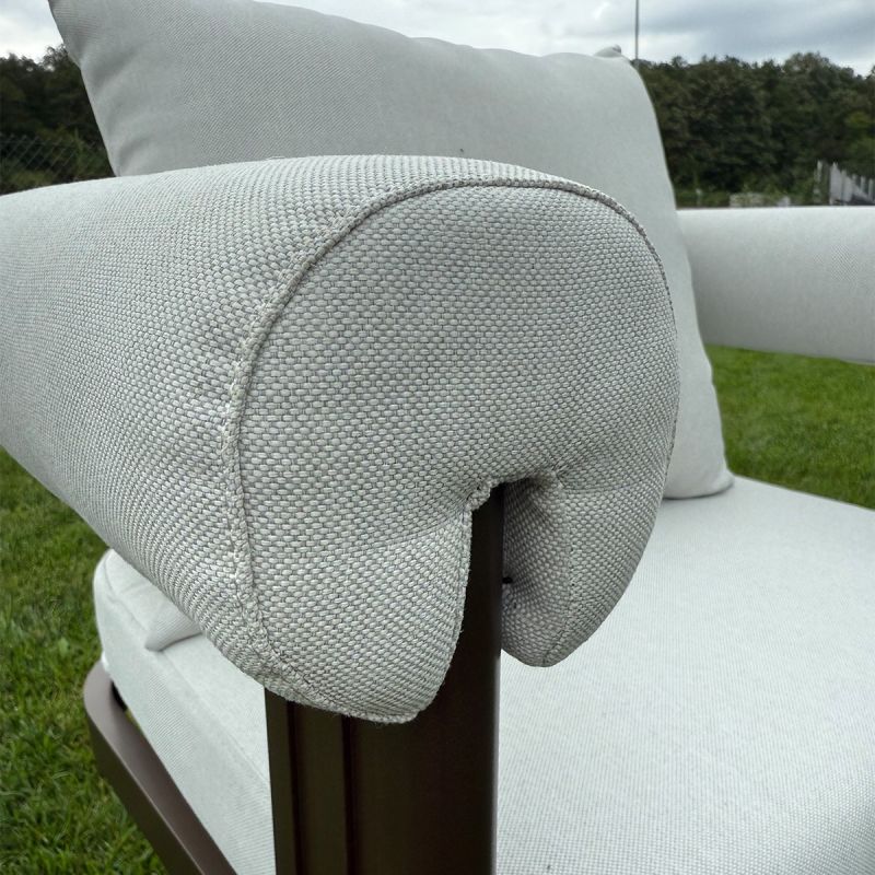 Set mobilier de 6 persoane, gradina sau terasa, aluminiu, masa 214x102 cm + 6 scaune, tesatura 100% Olefin, Bora Bora