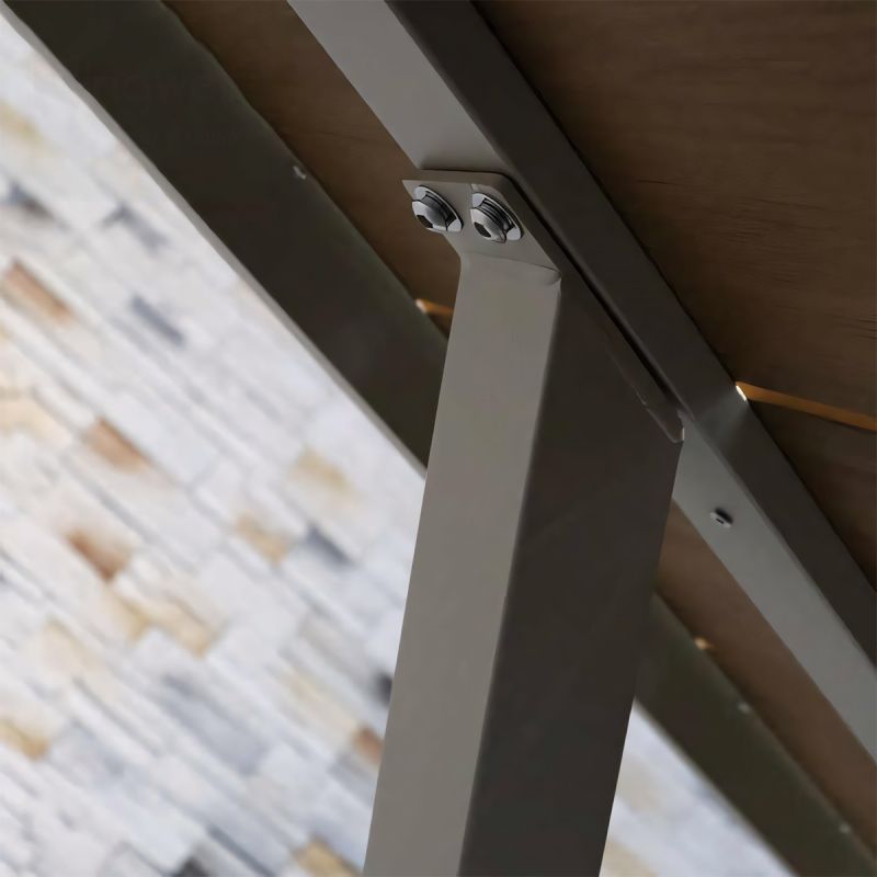 Set mobilier de 6 persoane, gradina sau terasa, aluminiu dark grey, masa 200 cm + 6 scaune cu impletitura tip funie verde, Zen