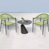 Set masa cu 2 scaune, terasa sau gradina, aluminiu dark grey, impletitura tip funie verde, Oasis