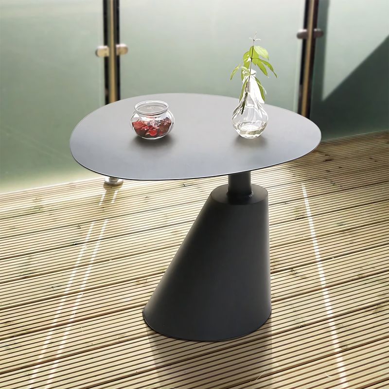 Set masa cu 2 scaune, terasa sau gradina, aluminiu dark grey, impletitura tip funie verde, Oasis