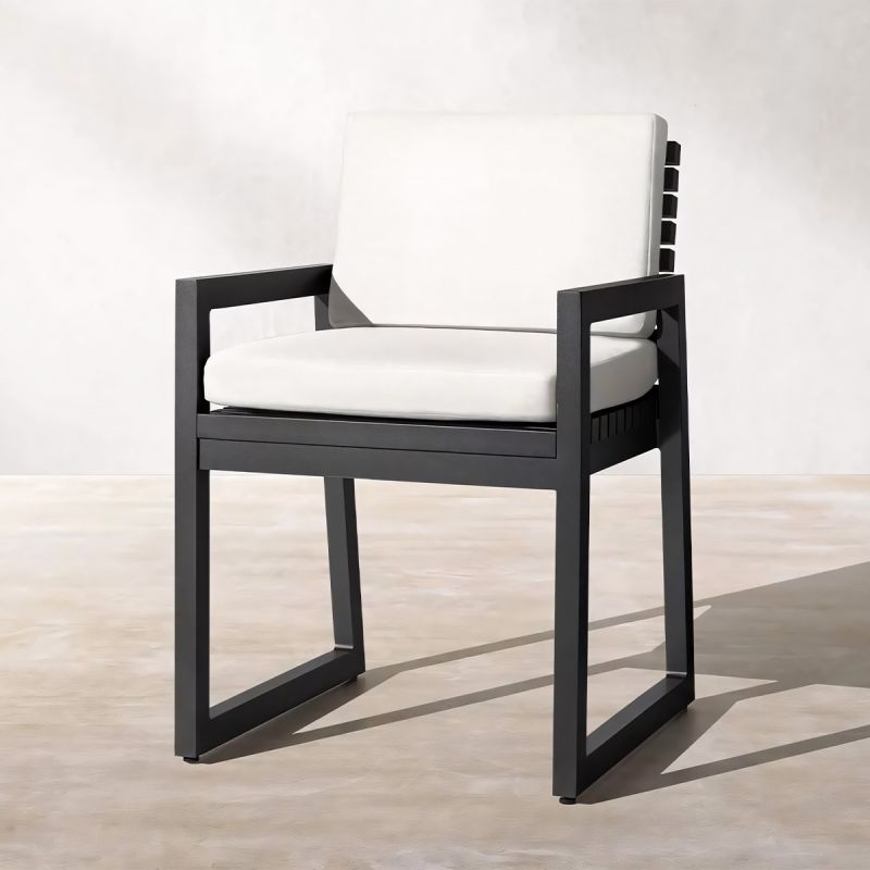 Set mobilier de 6 persoane, terasa sau gradina, aluminiu, masa 213x100 cm + 6 scaune, tesatura 100% Olefin, Mykonos