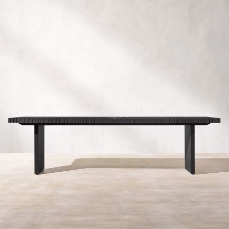 Set mobilier de 6 persoane, terasa sau gradina, aluminiu, masa 213x100 cm + 6 scaune, tesatura 100% Olefin, Mykonos