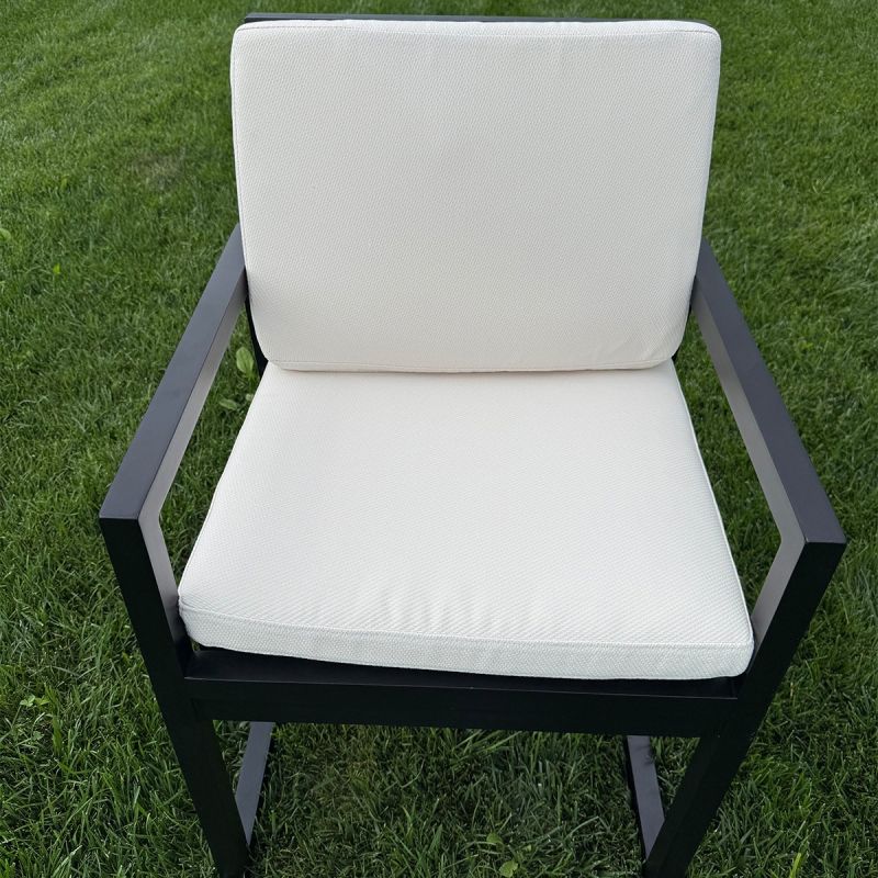 Set mobilier de 6 persoane, terasa sau gradina, aluminiu, masa 213x100 cm + 6 scaune, tesatura 100% Olefin, Mykonos