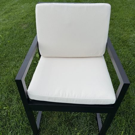 Set mobilier de 6 persoane, terasa sau gradina, aluminiu, masa 213x100 cm + 6 scaune, tesatura 100% Olefin, Mykonos