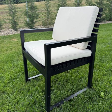 Set mobilier de 6 persoane, terasa sau gradina, aluminiu, masa 213x100 cm + 6 scaune, tesatura 100% Olefin, Mykonos
