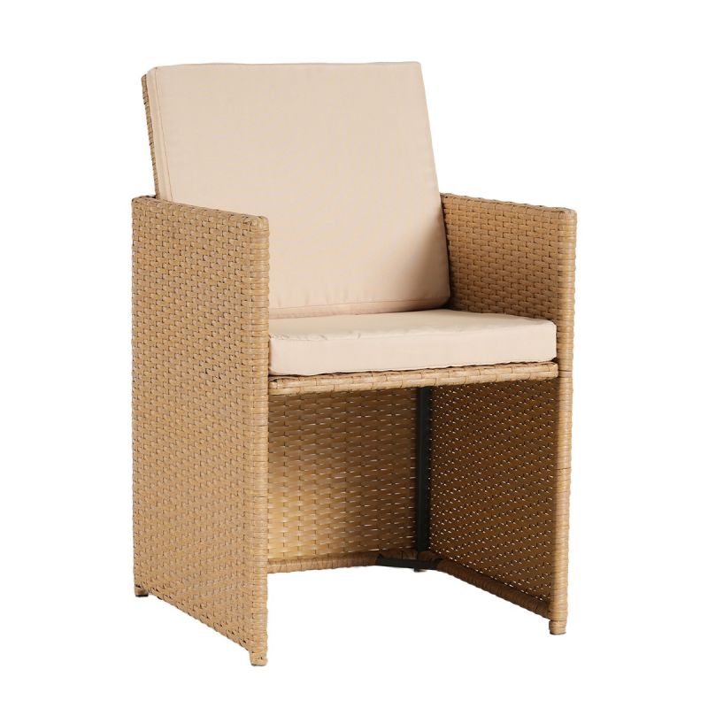 Set mobilier terasa gradina, Cub pliabil, masa cu blat de sticla, 6 scaune cu spatar rabatabil, 4 tabureti, Mauritius