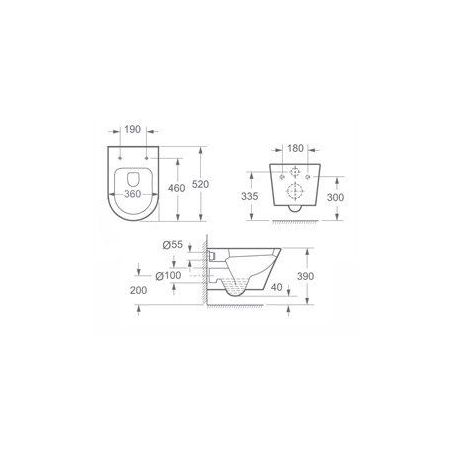 Vas Wc EGO-108, suspendat, capac Duroplast inclus