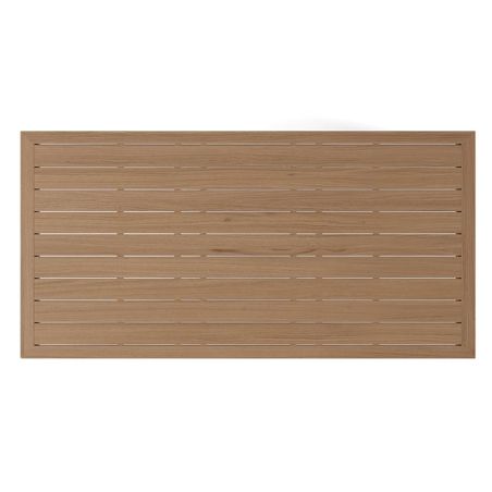 Set mobilier, terasa sau gradina, masa 150 cm + 6 scaune, lemn de Tec, impletitura tip funie, perne incluse, Gardenia