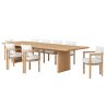 Set mobilier, terasa sau gradina, masa mare si 8 scaune, lemn de Tec integral, perne incluse, Primavera