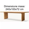 Set mobilier, terasa sau gradina, masa mare si 8 scaune, lemn de Tec integral, perne incluse, Primavera