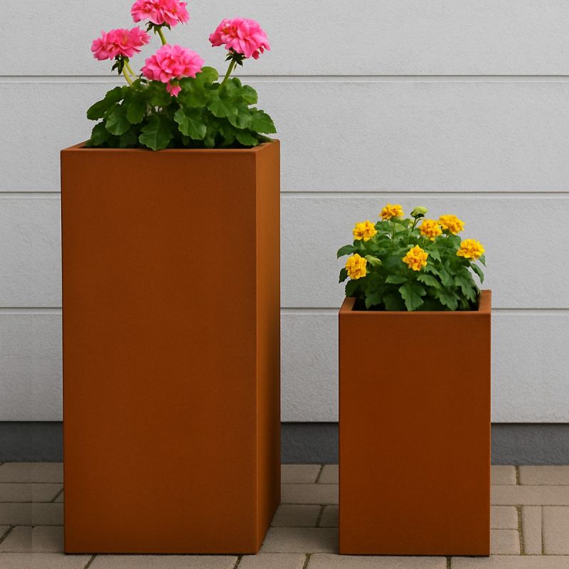 Jardinera modulara, otel corten de 2 mm, inaltime de 60 sau 80 cm, Neoglow