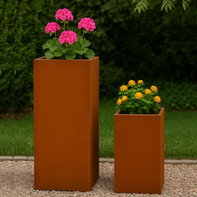 Jardinera modulara, otel corten de 2 mm, inaltime de 60 sau 80 cm, Neoglow