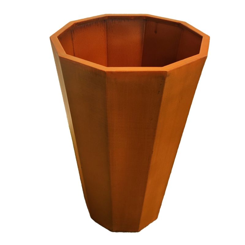 Jardiniera octagonala, otel corten de 2 mm, dimensiuni 60x60x90 cm, Flora