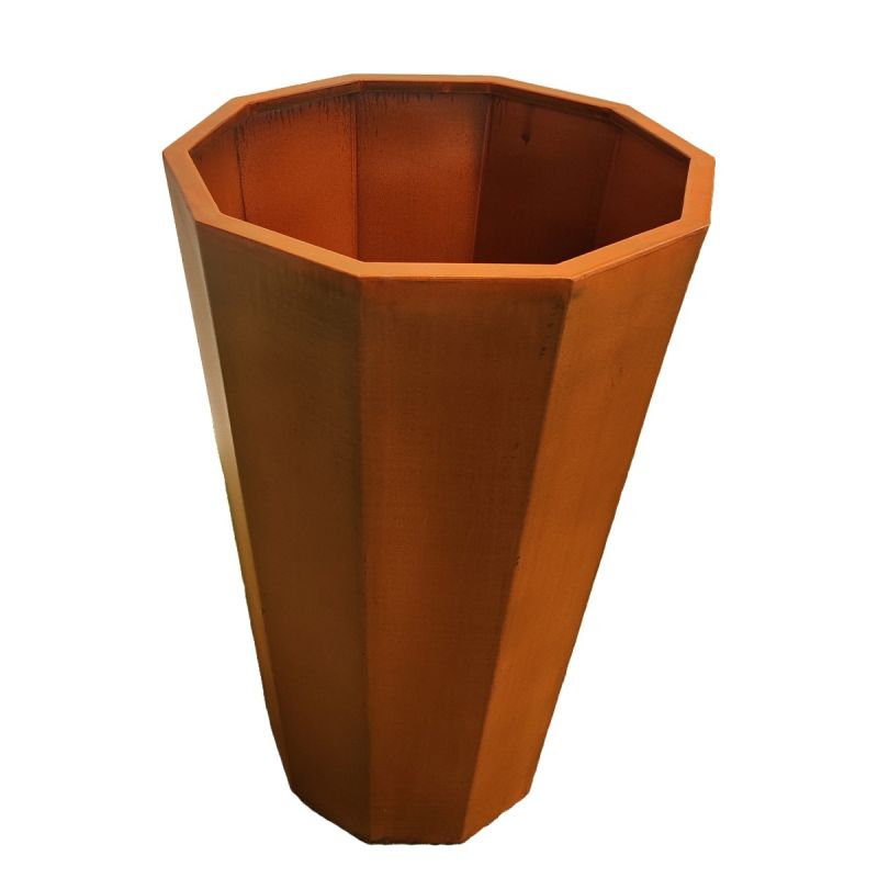Jardiniera octagonala, otel corten de 2 mm, dimensiuni 60x60x90 cm, Flora