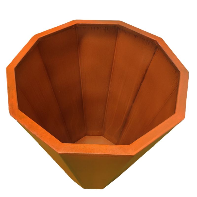 Jardiniera octagonala, otel corten de 2 mm, dimensiuni 60x60x90 cm, Flora