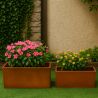 Jardiniera dreptunghiulara, otel corten de 2 mm, dimensiuni: 100x30x45 sau 120x40x55 cm, Bloom