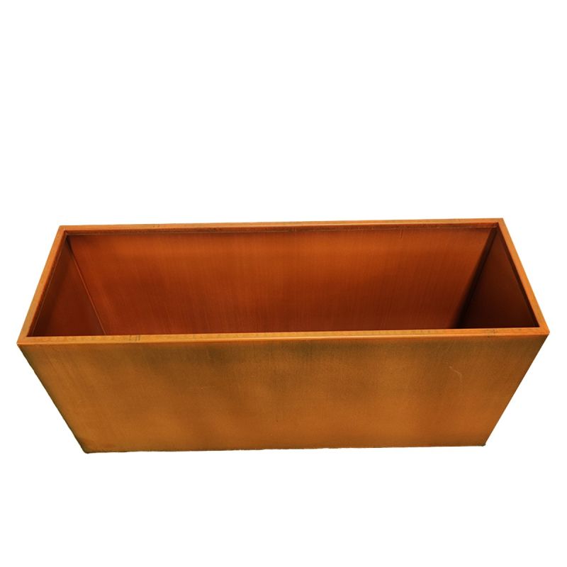 Jardiniera dreptunghiulara, otel corten de 2 mm, dimensiuni: 100x30x45 sau 120x40x55 cm, Bloom