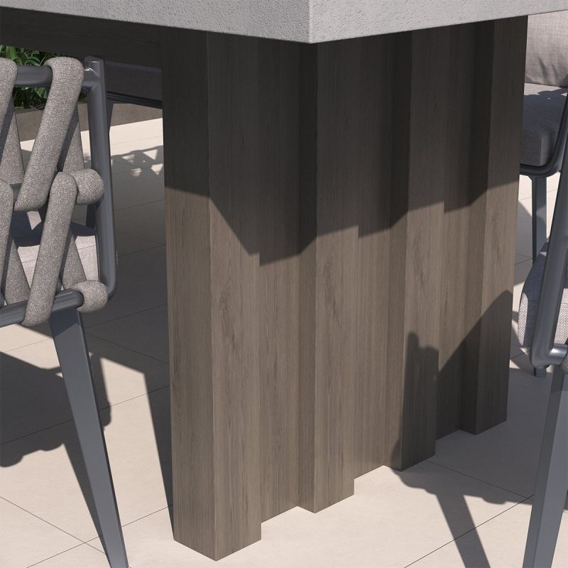 Set mobilier terasa sau gradina, 8 scaune, masa extensibila, aluminiu si impletitura tip funie, Riga