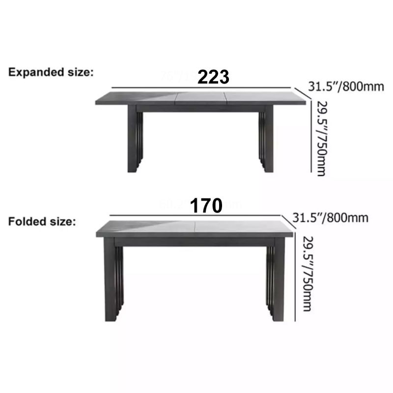 Set mobilier terasa sau gradina, 8 scaune, masa extensibila, aluminiu si impletitura tip funie, Riga