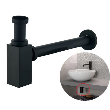 Sifon scurgere, Negru Mat, otel, Zinko