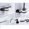 Perie toaleta cu suport inclus, montaj pe perete, Negru Lucios, Alama, Ceramica, Velvet Perie toaleta cu suport inclus, montaj pe perete, Negru Lucios, Alama, Ceramica, Velvet