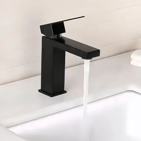 Baterie lavoar, perlator, montaj pe lavoar, Negru Mat, Mira