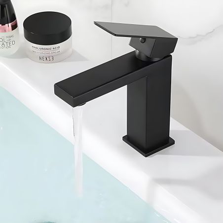 Baterie lavoar, perlator, montaj pe lavoar, Negru Mat, Mira