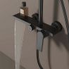 Sistem de dus, pipa de cada tip cascada, 3 functii, suport obiecte, montaj pe perete, Negru Mat, Divina