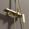 Sistem de dus, pipa de cada tip cascada, 3 functii, suport obiecte, montaj pe perete, Auriu Mat, Divina