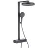 Sistem de dus cu termostat, afisaj Led temperatura, suport obiecte, 3 functii, suport, Gun Grey, Prisma
