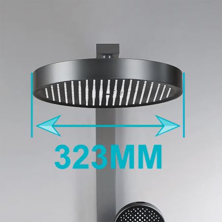 Sistem de dus, baterie Piano Keys, suport obiecte, pipa de cada tip cascada, 3 functii, Auriu Mat, Vivo