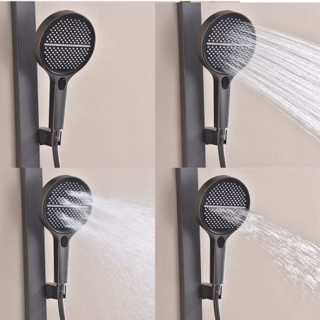 Sistem de dus cu termostat, afisaj Led temperatura, suport obiecte, 3 functii, suport, Gun Grey, Prisma