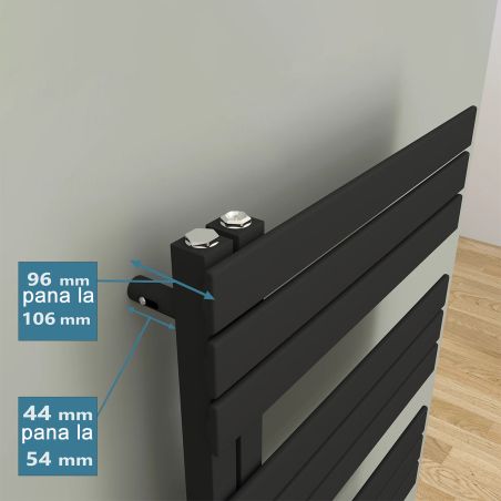 Calorifer, Radiator portprosop din otel, Negru Mat, Dimensiune: 140x60 cm, Nasim