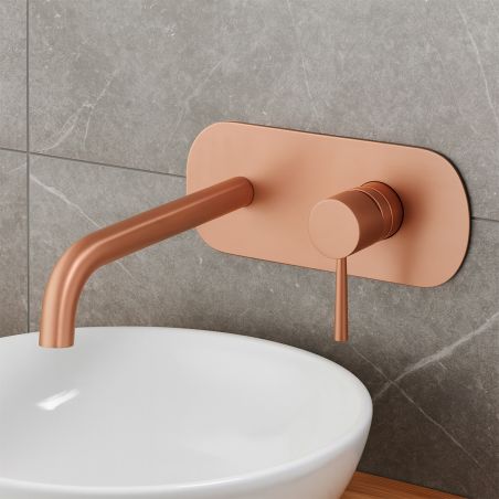 Baterie lavoar, montaj incastrat , Rose Gold Mat, monocomanda, alama, Gala