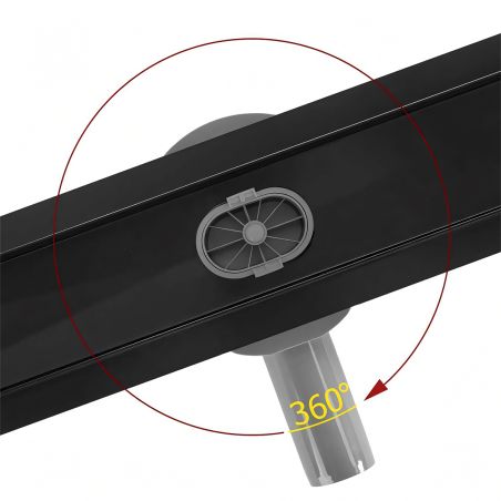 Rigola de dus Sifon 360°, Auriu Mat, otel SS304, dimensiuni: 60 sau 80 cm, Elegro