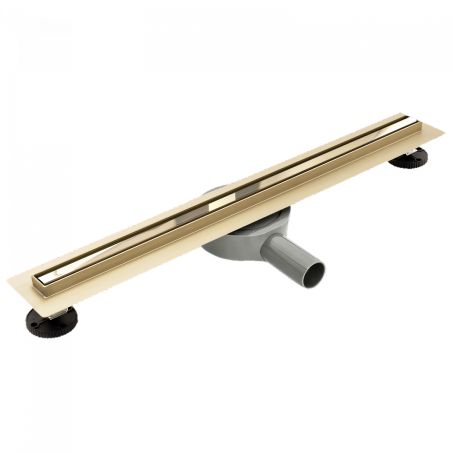 Rigola de dus, slim, Sifon 360°, dimensiuni 60 sau 80 cm, otel SS304, Auriu Mat, Rivela