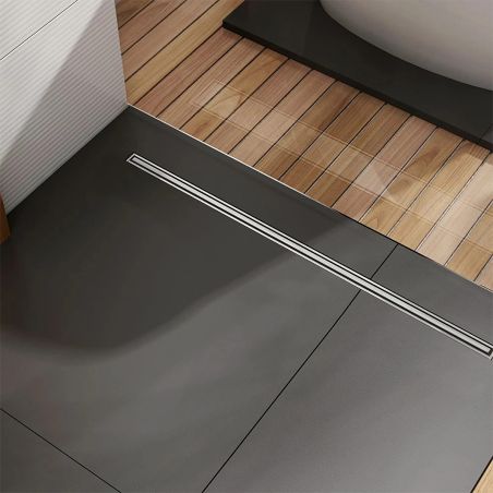 Rigola de dus, slim, Sifon 360° dimensiuni 60 sau 80 cm, otel SS304, Crom, Rivela
