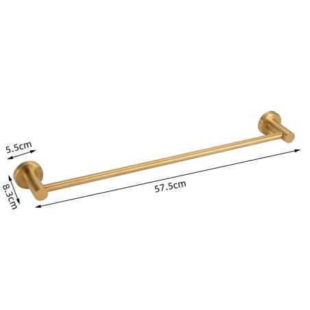 Suport prosoape, 57.5 cm, Auriu Mat, otel, design modern, Velvet