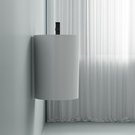 Lavoar, montaj suspendat, Alb Lucios, 50x28 cm, cu gaura de baterie, Siena