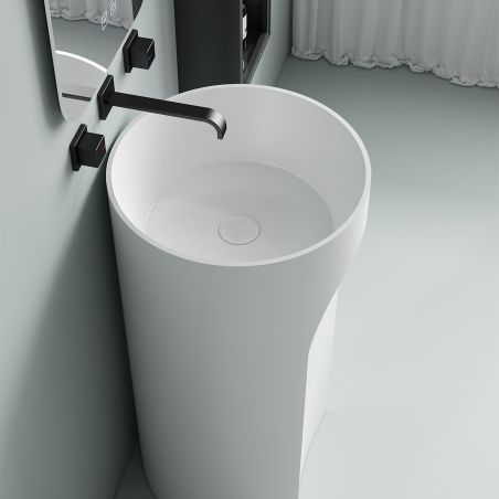 Lavoar stativ, freestanding, Alb Lucios, 44x46x85 cm, ceramica sanitara, Ontario