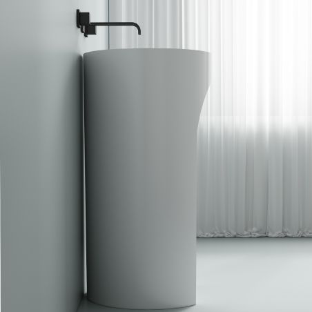 Lavoar stativ, freestanding, Alb Lucios, 44x46x85 cm, ceramica sanitara, Ontario