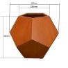 Jardiniera, diametru 38-55 cm, poligonala, otel corten de 2 mm, FlorArt