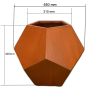 Jardiniera, diametru 38-55 cm, poligonala, otel corten de 2 mm, FlorArt