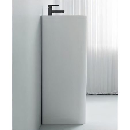 Lavoar stativ, freestanding, Alb Lucios, 45x36x85 cm, cu gaura de baterie, Colona